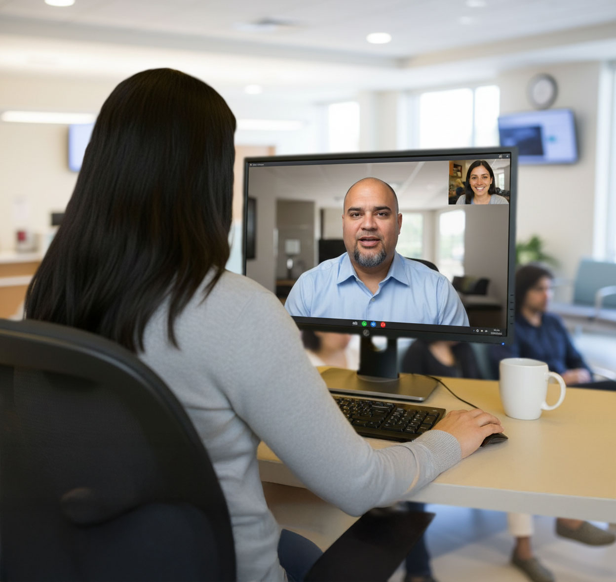 Healthcare business graph data and growth, Insurance Healthcare. Doctor analyzing medical of business report and medical examination with network connection on laptop screen.